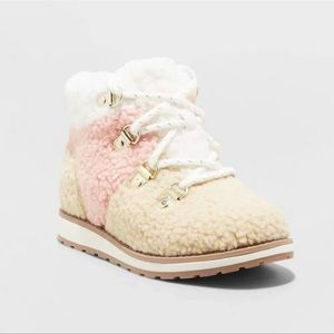 Cat & Jack Sherpa Reed Combat Boots Little Girls Size 5
